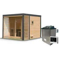 Karibu Saunahaus Ares 3 - Hybridhaus mit Metallrahmen -