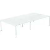 Paperflow easyDesk Doppelschreibtisch weiß rechteckig, 4-Fuß-Gestell weiß 280,0 x 166,0 cm
