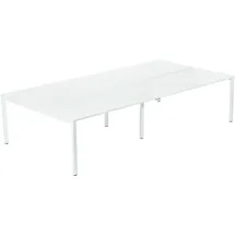 Paperflow easyDesk Doppelschreibtisch weiß rechteckig, 4-Fuß-Gestell weiß 280,0 x 166,0 cm