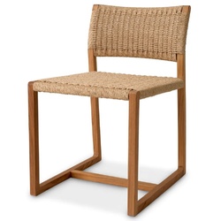 Casa Padrino Luxus Teakholz Esszimmer Stuhl Naturfarben 48 x 58 x H. 78,5 cm - Garten Stuhl - Terrassen Stuhl - Garten Möbel - Esszimmer Möbel - Luxus Teakholz Möbel