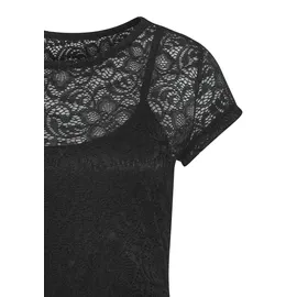 LASCANA Spitzenshirt Schwarz 40/42