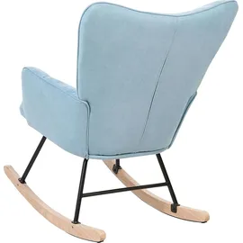 Beliani Schaukelsessel Oulu Polyester 71 x 108 x 83 cm Blau/Schwarz/Braun