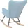 Beliani Schaukelsessel Oulu Polyester 71 x 108 x 83 cm Blau/Schwarz/Braun