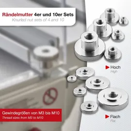 SOTech Rändelmutter M4 Edelstahl 4 Stück