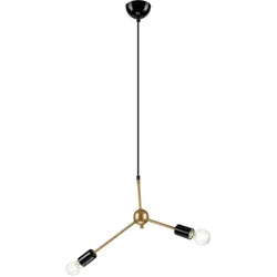 Licht-Erlebnisse Moderne Pendelleuchte Metall in Gold Braun stylisch ASHLYNN Wohnzimmer Esszimmer Hängelampe, LK1/4/0034