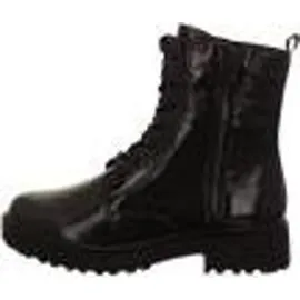 CAPRICE Damen Stiefeletten zum Schnüren aus Leder mit Reißverschluss, Schwarz 38 EU