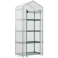 MC Star Gewächshaus Folien Treibhaus in Weiß, 4 Regalfächer, Tomatenhaus, 70x50x160cm weiß