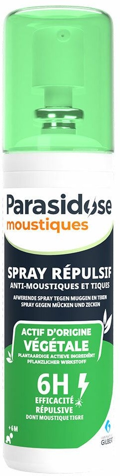 Parasidose Moustiques Zones Tropicales et Zones Tempérées Spray Répulsif Végétal 100 ml spray