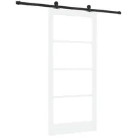 vidaXL Haustür Schiebetür ORKDAL Weiß und Schwarz 93 x 202 cm (1-St) schwarz