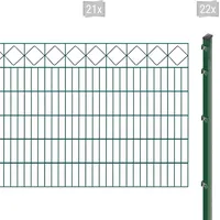 Arvotec Doppelstabmattenzaun »EXCLUSIVE 120 zum Einbetonieren "Karo" mit Zierleiste«, Zaunhöhe 120 cm, Zaunlänge 2 - 60 m 20719731-0 dunkelgrün H/L: 120 cm x 42 m