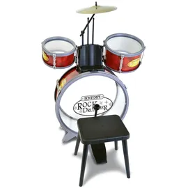 BONTEMPI 51 4504 Schlagzeug: Baßtrommel Ø 385 mm mit Pedal. 2 kleine Trommeln Ø 170 Becken Ø 210 mm. 2 Schlagstöcken. Echte Sounds. Inkl. Hocker. Maße: 500x500x680 mm, 50x50x67cm