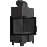 Kamineinsatz aus Stahl FLOKI S links 8 kW Ø 160 schwarz mit Türfeder