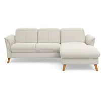 Ecksofa SIT & MORE "Romero L-Form", beige (creme), B:245cm H:91cm T:178cm, 90% Polyester 10%Polyamid, Sofas, wahlweise mit oder ohne Relax-Funktion, Bettfunktion, Bettkasten