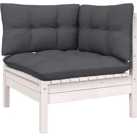 vidaXL Garten-Lounge-Set 9-tlg. weiß Kiefernholz
