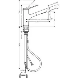 Hansgrohe Zesis M33 150 Ausziehbrause, 2 Strahlarten, Mattschwarz