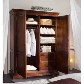 MASSIVMOEBEL24.DE Kleiderschrank OXFORD 140 x 200 x 65 cm Braun