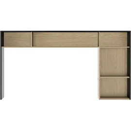 Gami Bücherregal Kopfteil zur Befestigung am Bett Naël 196 x 22 x 104 cm Schwarz