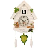 LOVIVER Nordische Kuckucks-Wanduhr, Ornamente, arabische Ziffern, Wald, dekorative 3D-Pendeluhr für Schlafzimmer, Schule, Geschenke, EIN