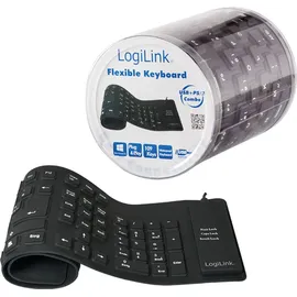 Logilink Flex Tastatur DE schwarz (ID0019A)