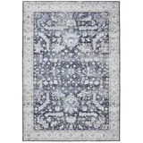benuta Vintage-Teppich, Blau, Kunststoff, Vintage, Rechteckig, 300x400 cm Oeko-Tex® Standard 100, in verschiedenen Größen erhältlich, rutschfeste Unterfläche, waschbar, Teppiche - Böden, Teppiche, Vintage-Teppiche