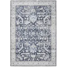 benuta Vintage-Teppich, Blau, Kunststoff, Vintage, Rechteckig, 300x400 cm Oeko-Tex® Standard 100, in verschiedenen Größen erhältlich, rutschfeste Unterfläche, waschbar, Teppiche - Böden, Teppiche, Vintage-Teppiche