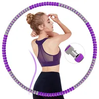 BLAIKOYI Hula Hoop Reifen, Hula Hoop Reifen Erwachsene für Fitness, 1,8 kg-3,5 kg Gewichtsverstellbarer, Rein Hoop für Erwachsene & Kinder zur Gewichtsabnahme und Massage (Lila Grau)