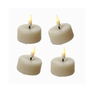 283 LED Mini Teelichter Mia flackernd mit Batterien D: 3,5cm creme 4 Stück