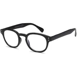 NEW VISION Lesebrille, Lesebrille Damen, Lesebrille Blaulichtfilter, Retro Computer Lesebrille für Unisex, NV1140-B (SCHWARZ, 2, Diottria)