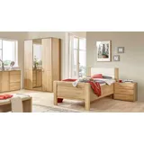 Wiemann Komfort Schlafzimmer Lido Bett Kleiderschrank Nachtkommode in Eiche teilmassiv