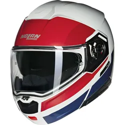 Nolan N90-3 Roboto 345, Klapphelm - Weiß/Rot/Dunkelblau - S