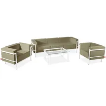konsimo® TRIGLO Gartenlounge-Set 4-tlg. weiß/beige