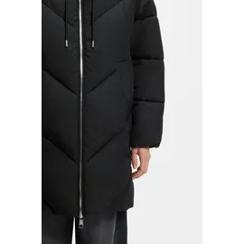 Boss Steppmantel BOSS ORANGE "Piapolly Premium Damenmode", Damen, Gr. 48, schwarz 001, Web, Obermaterial: 100% Polyester, unifarben, gerade ca. Mitte Oberschenkel, Mäntel Steppmantel, mit Kapuze, Chevron-Steppung
