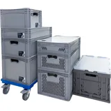 Surplus Eurobox 60 x 40 x 22 cm, 41,7 L, durchbrochen, grau