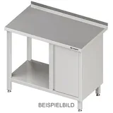 Stalgast Arbeitstisch mit Grundboden, 2300x600x850 mm, mit 3er Schubladenblock, mit Aufkantung, verschweißt