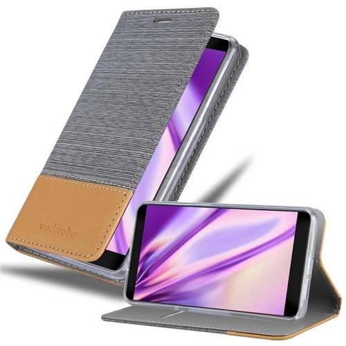 Cadorabo Hülle für ZTE Blade V9 Schutzhülle in Grau Handy Hülle Etui Book Case Cover