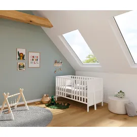 Germania Kinderbett 7001-84 GW-Alkmaar, in Weiß, mitwachsend, auf Sicherheit geprüft, 145 x 86 x 76 cm (BxHxT)