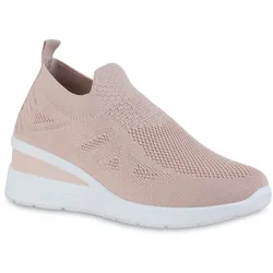 Damen Sneaker Wedges in Altrosa