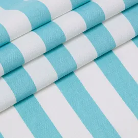 Homescapes Baumwollstoff, Meterware blau-weiß gestreift, 150 cm,