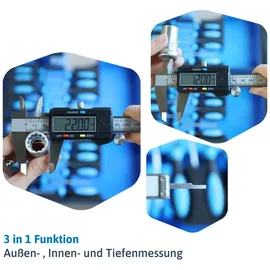 Dönges Digital-Messchieber, LCD-Anzeige, CE, Messbereich 200 mm, 8 \""