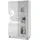 Vladon Standvitrine Denjo 71 x 129 x 35 cm Weiß matt/ Weiß Hochglanz/ Grau