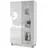 Vladon Standvitrine Denjo 71 x 129 x 35 cm Weiß matt/ Weiß Hochglanz/ Grau
