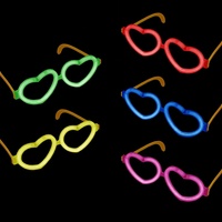 NEON FUN 10 Knicklichter Herzbrillen im 5 Farben Mix | Komplettsets inklusive Knicklichter und Bügel, Menge:1 Stück