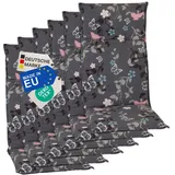 NYVI Hochlehnerauflage Hochlehner Auflagen 6er Set Barcelona - Gartenstuhlauflagen 118x50cm, (6 St), Stuhlauflage, Sitzauflage mit Halteband, UV-fest, Blumen Floral