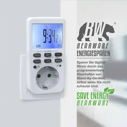 BEARWARE Zeitschaltuhr programmierbar mit LCD Display Steckdosen Timer / max 3680W