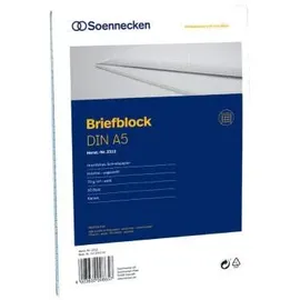 SOENNECKEN Briefblock 2312 A5 kariert Weiß