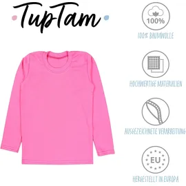 TupTam Mädchen Langarmshirt 3er Pack Langarm Unterhemden Basic Unterwäsche Shirts Unterhemd Farbe: 3er pack Pink/Ecru/Beige, Größe: 140 - 140