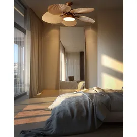 Beliani Deckenventilator mit Licht BORMEJO