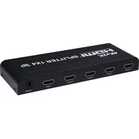 PremiumCord HDMI Splitter 1-4 Port mit Netzteil, Metallgehäuse, Video