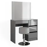 Vicco Schminktisch Sherry Grau 90 cm, mit Hocker