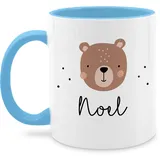 Tasse Tassen 325ml - Süßer Bär I Bären I Bärenmotiv I Bear - 325 ml - Hellblau - bären-tasse bärchen tier teddy personalisierte geschenke name kind tiere und personalisierter